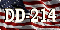 DD-214 Discharge Active Duty On U.S. Flag Photo License Plate