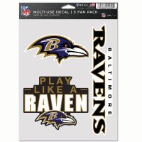 Baltimore Ravens 3 Fan Pack Decals