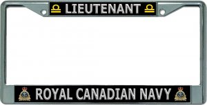 Royal Canadian Navy Lieutenant Chrome License Plate Frame