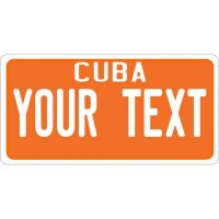 Cuba State Plate On Orange Photo License Plate