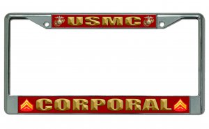 USMC Corporal Photo License Plate Frame