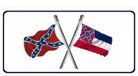 Confederate Rebel Flag / Mississippi Flag Photo License Plate