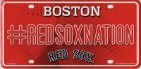 Boston Red Sox #RedSoxNation Metal License Plate