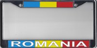 ROMANIA Chrome Metal License Plate Frame