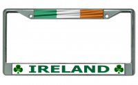 Ireland Flag Chrome License Plate Frame