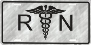 RN Registered Nurse Metal License Plate