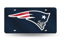 New England Patriots Logo Navy Laser License Plate