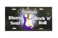 Memphis Guitar Metal License Plate