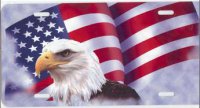 Patriotic Eagle American Flag License Plate