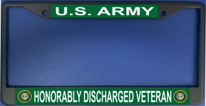 Army Honorably Discharged Veteran Chrome License Plate Frame