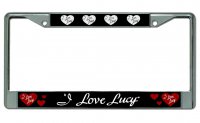 I Love Lucy Chrome License Plate Frame