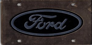 Ford Logo Black On Gold Laser License Plate