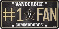 Vanderbilt Commodores #1 Fan Metal License Plate
