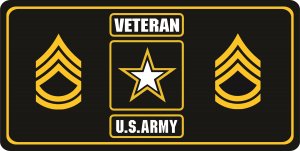U.S. Army Veteran Sergeant First Class Photo License Plate