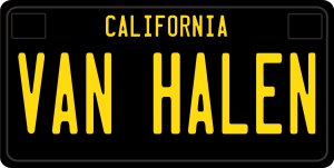 Van Halen California Photo License Plate