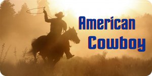 American Cowboy Photo License Plate
