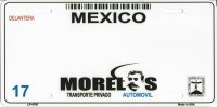 Morelos Mexico Look A Like Metal License Plate