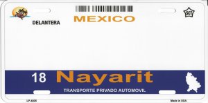 Nayarit Mexico Look A Like Metal License Plate