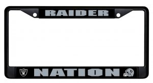 Oakland Raiders Raider Nation Black License Plate Frame
