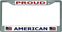 Proud American Chrome License Plate Frame