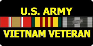 U.S. Army Vietnam Veteran Ribbon Photo License Plate
