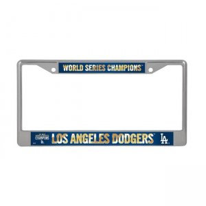 LA Dodgers World Series Champions Chrome License Plate Frame