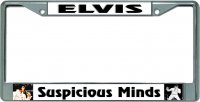 Elvis Suspicious Minds Chrome License Plate Frame