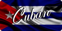 Cuban Script On Cuba Flag Photo License Plate