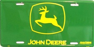 John Deere - Yellow Logo on Green License Plate