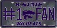 Kansas State Wildcats #1 Fan Metal License Plate
