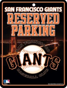 San Francisco Giants Metal Reserved Parking Sign