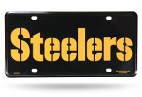 Pittsburgh Steelers Wordmark Metal License Plate