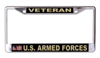 U.S. Armed Forces Veteran #2 Chrome License Plate Frame
