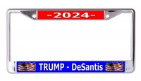 Trump DeSantis 2024 Chrome License Plate Frame