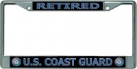 U.S. Coast Guard Retired #2 Chrome License Plate Frame