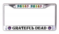 Grateful Dead Dancing Bears Chrome License Plate Frame