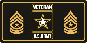 U.S. Army Veteran Sergeant Major Photo License Plate