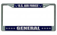 U.S. Air Force General Chrome Photo License Plate Frame