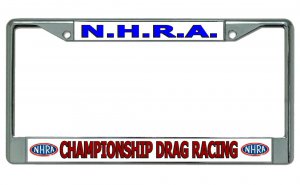 N.H.R.A. Championship Drag Racing Chrome License Plate Frame