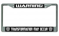 Warning Transformation May Occur Chrome License Plate Frame