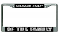 Black Jeep Of The Family Chrome License Plate Frame