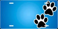 Blue Paws Airbrush License Plate