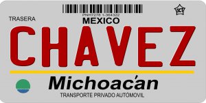 Mexico Michoacan Photo License Plate