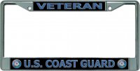 U.S. Coast Guard Veteran Chrome License Plate Frame