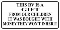 This RV is A Gift ... Photo License Plate