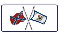 Confederate Rebel Flag / West Virginia Flag Photo License Plate