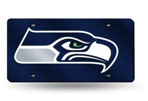 Seattle Seahawks Blue Laser License Plate