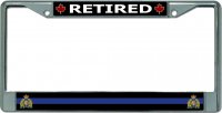Thin Blue Line Retired Canada #2 Chrome License Plate Frame