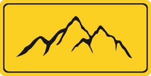 Mountain Silhouette On Yellow Photo License Plate