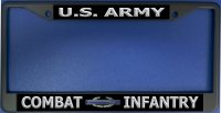 U.S. Army Combat Infantry #2 Black License Plate Frame